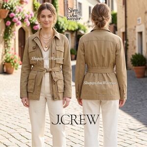 J.Crew Vintage Safari Utility Jacket Belted Cotton Field Jacket *shop@iamwarrior